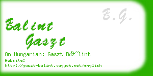 balint gaszt business card